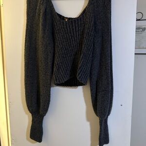 Free People Gray  Knit Sweater